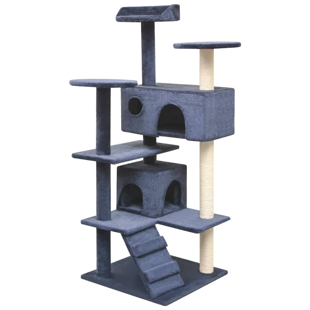 Arbre à Chat Belladone - Bleu foncé 125 cm - arbre à chat Félin Perché