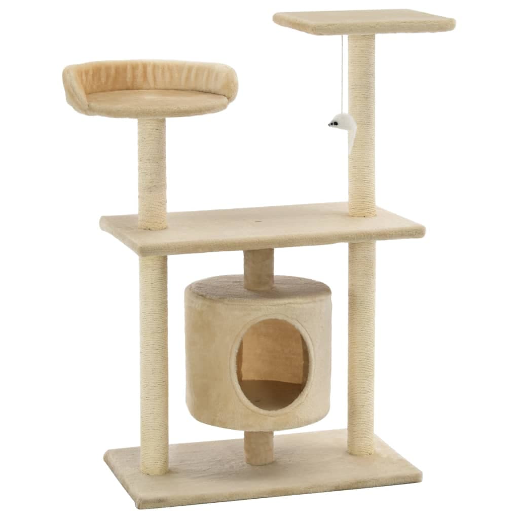 Arbre à Chat Céramique - Beige 95 cm - arbre à chat Félin Perché