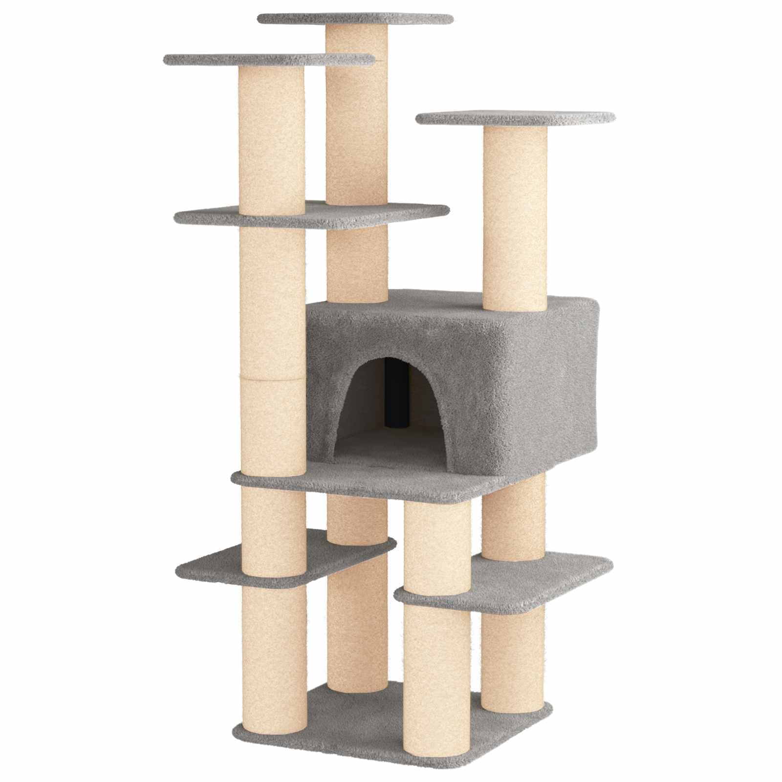 Arbre à Chat Diane - Gris clair 161 cm - arbre à chat Félin Perché