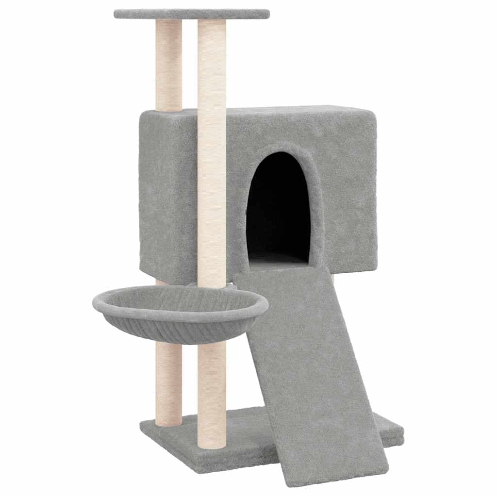 Arbre à Chat Émeraude - Gris clair 96 cm - arbre à chat Félin Perché