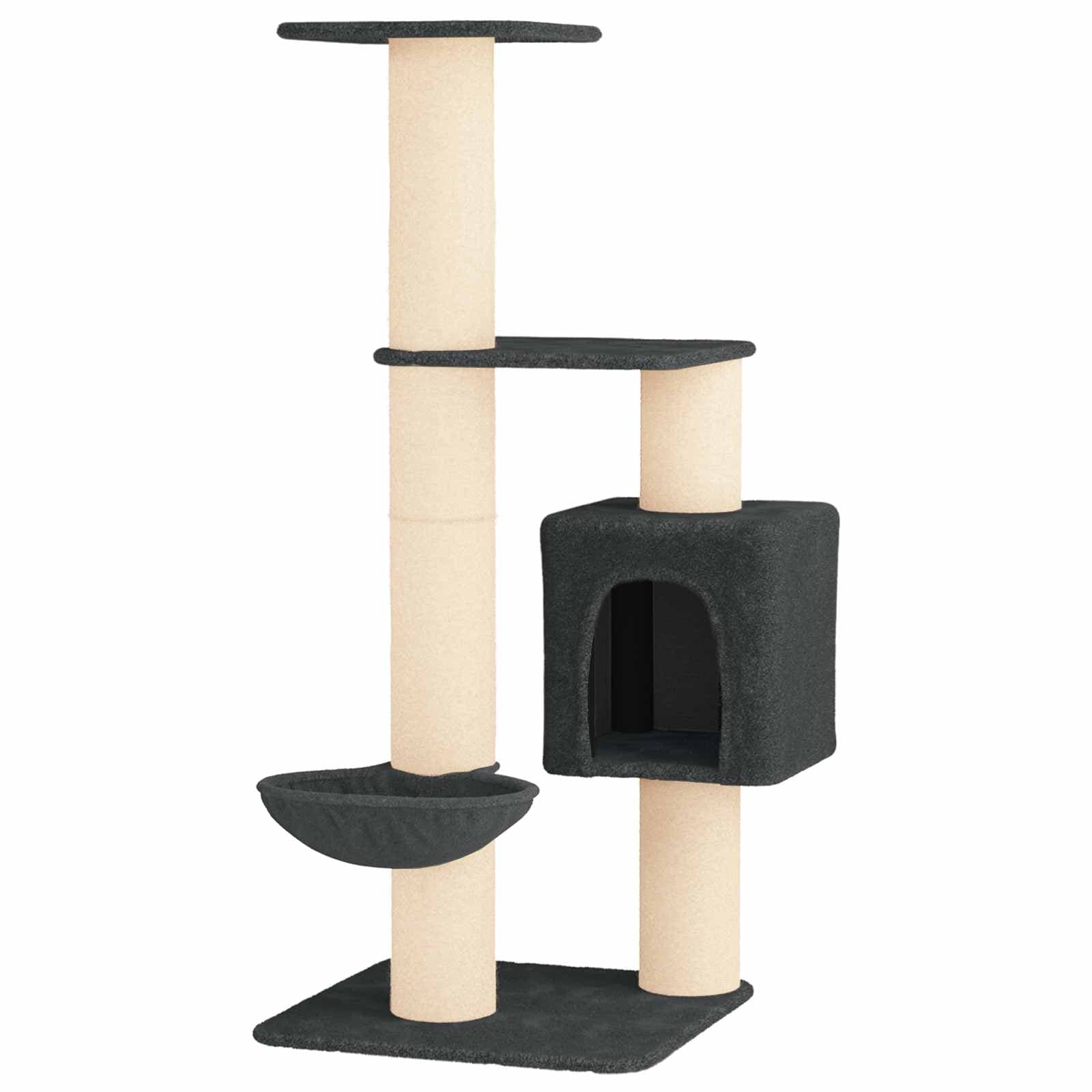 Arbre à Chat Émeraude - Gris foncé 137 cm - arbre à chat Félin Perché