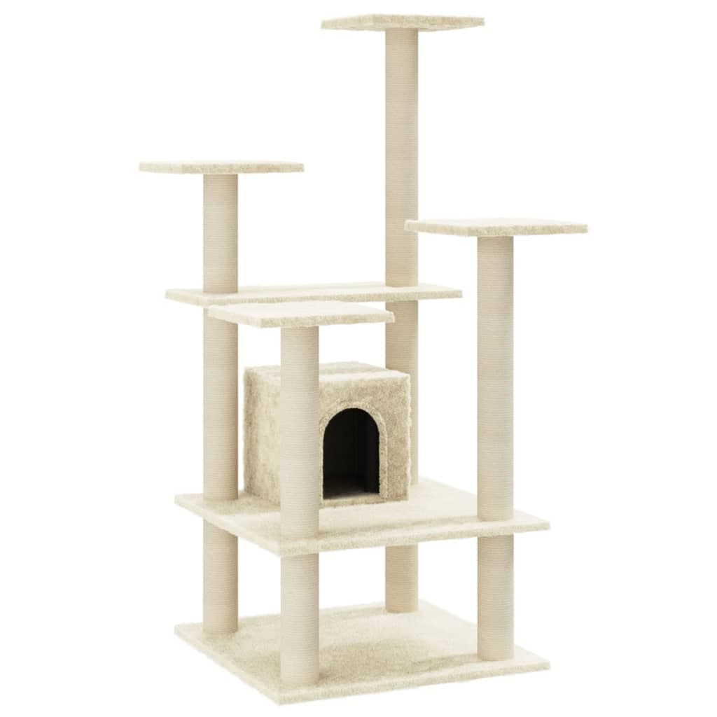 Arbre à Chat Feldspath - Crème 110 cm - arbre à chat Félin Perché