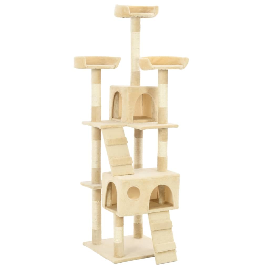 Arbre à Chat Grenat - Beige 170 cm - arbre à chat Félin Perché