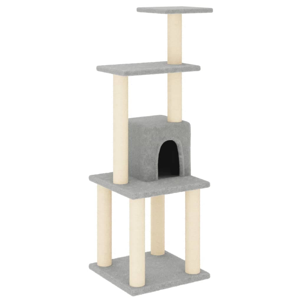 Arbre à Chat Havane - Gris clair 105 cm - arbre à chat Félin Perché