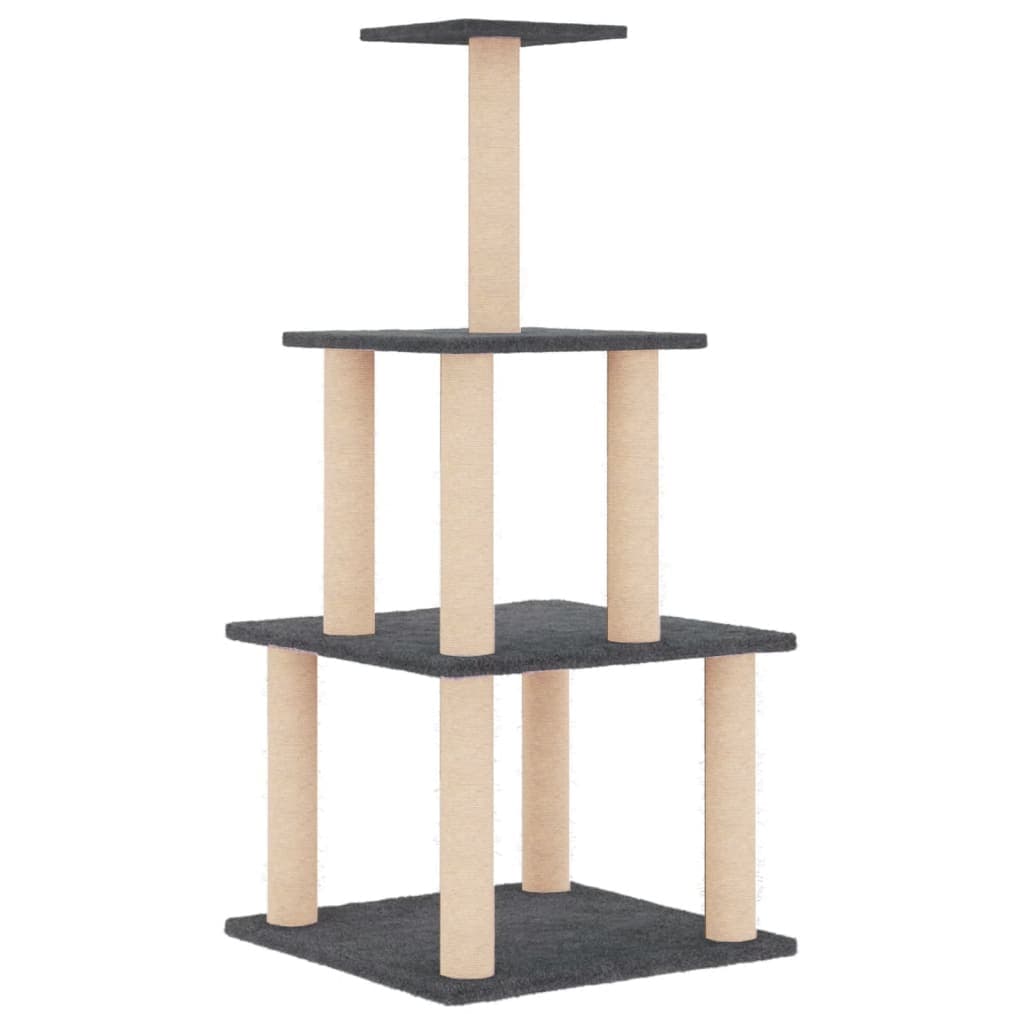 Arbre à Chat Ivoire - Gris foncé 111 cm - arbre à chat Félin Perché