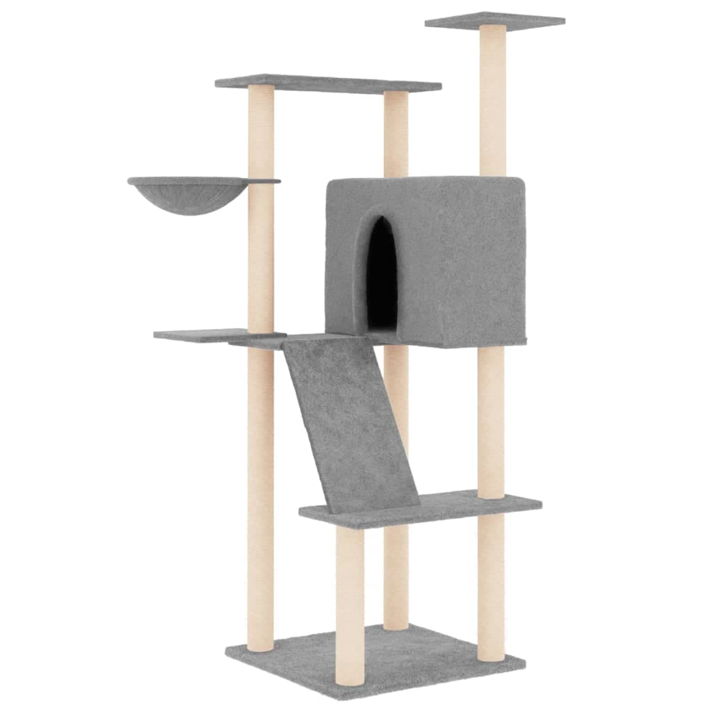 Arbre à Chat Léda - Gris clair 143 cm - arbre à chat Félin Perché