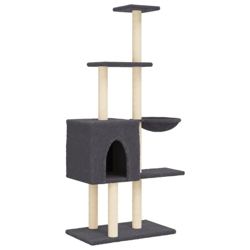 Arbre à Chat Léda - Gris foncé 145 cm - arbre à chat Félin Perché