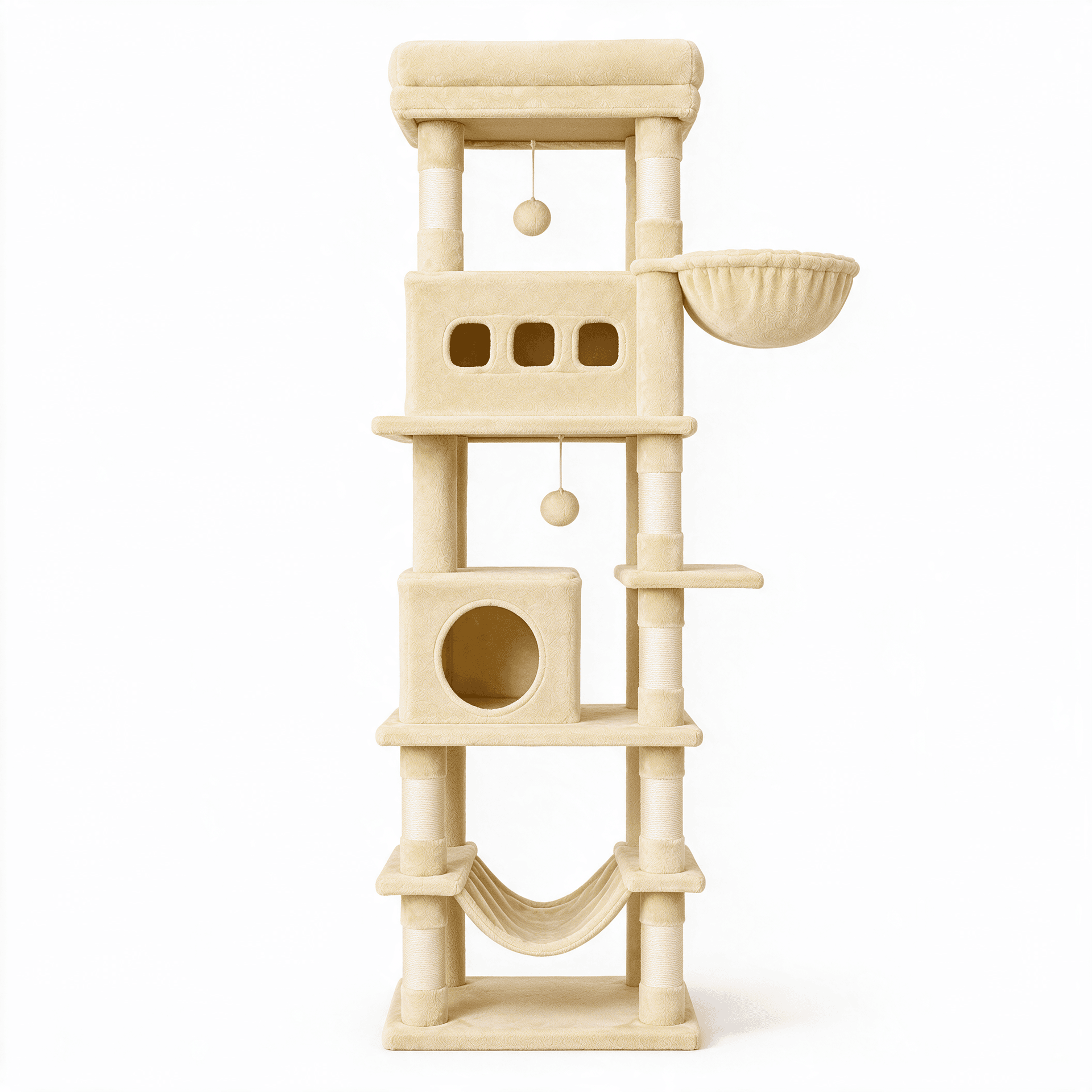 Arbre à chat Onyx beige - packshot fond blanc