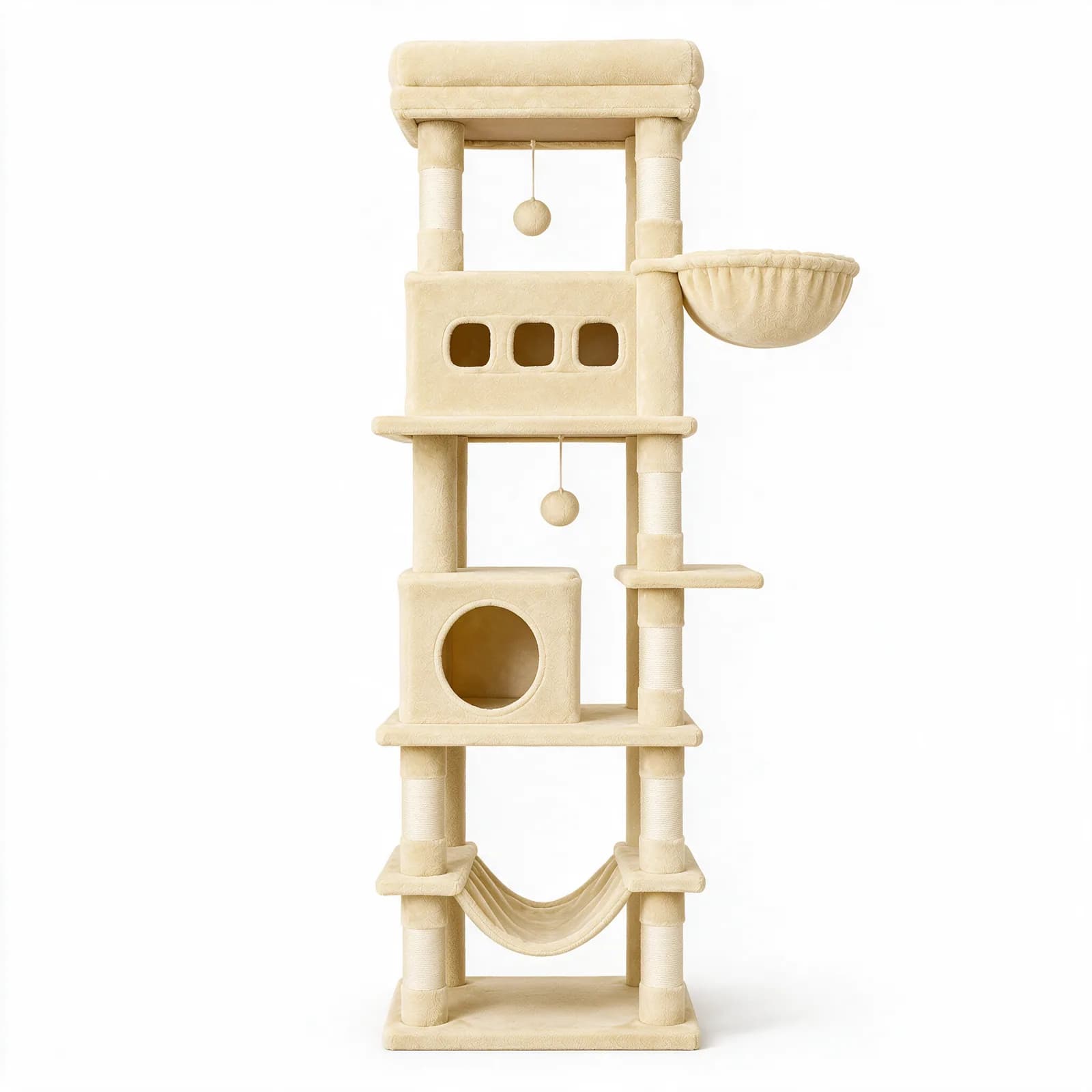 Arbre à chat Onyx beige - packshot fond blanc