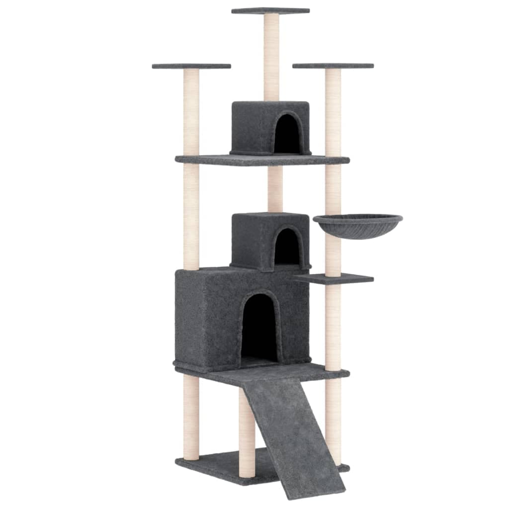 Arbre à Chat Perle - Gris foncé 175 cm - arbre à chat Félin Perché