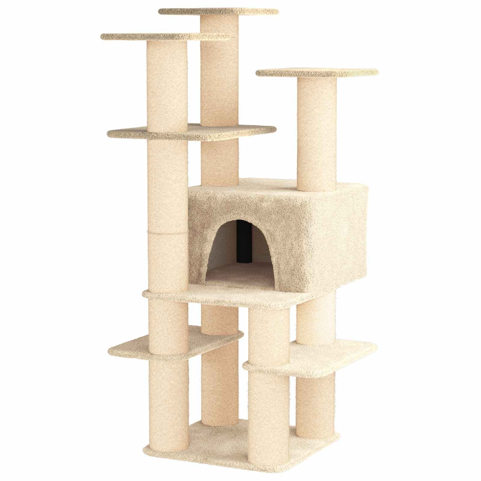Arbre à Chat Rhéa - Crème 161 cm - arbre à chat Félin Perché