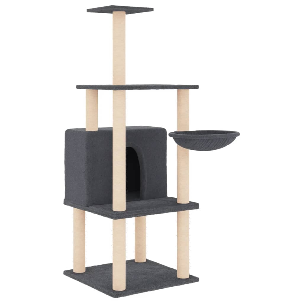 Arbre à Chat Rhéa - Gris foncé 132 cm - arbre à chat Félin Perché