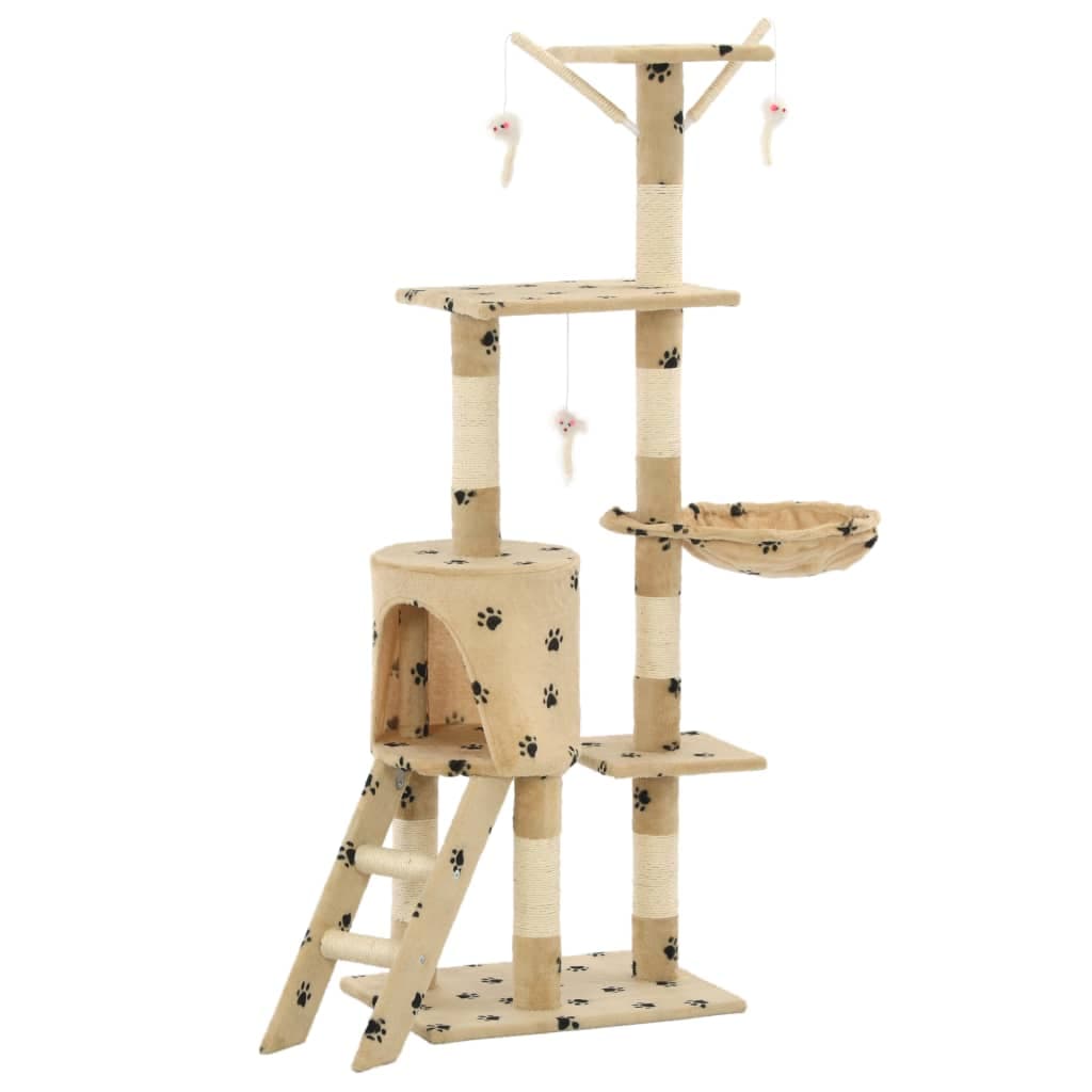 Arbre à Chat Tilleul - Beige 138 cm - arbre à chat Félin Perché