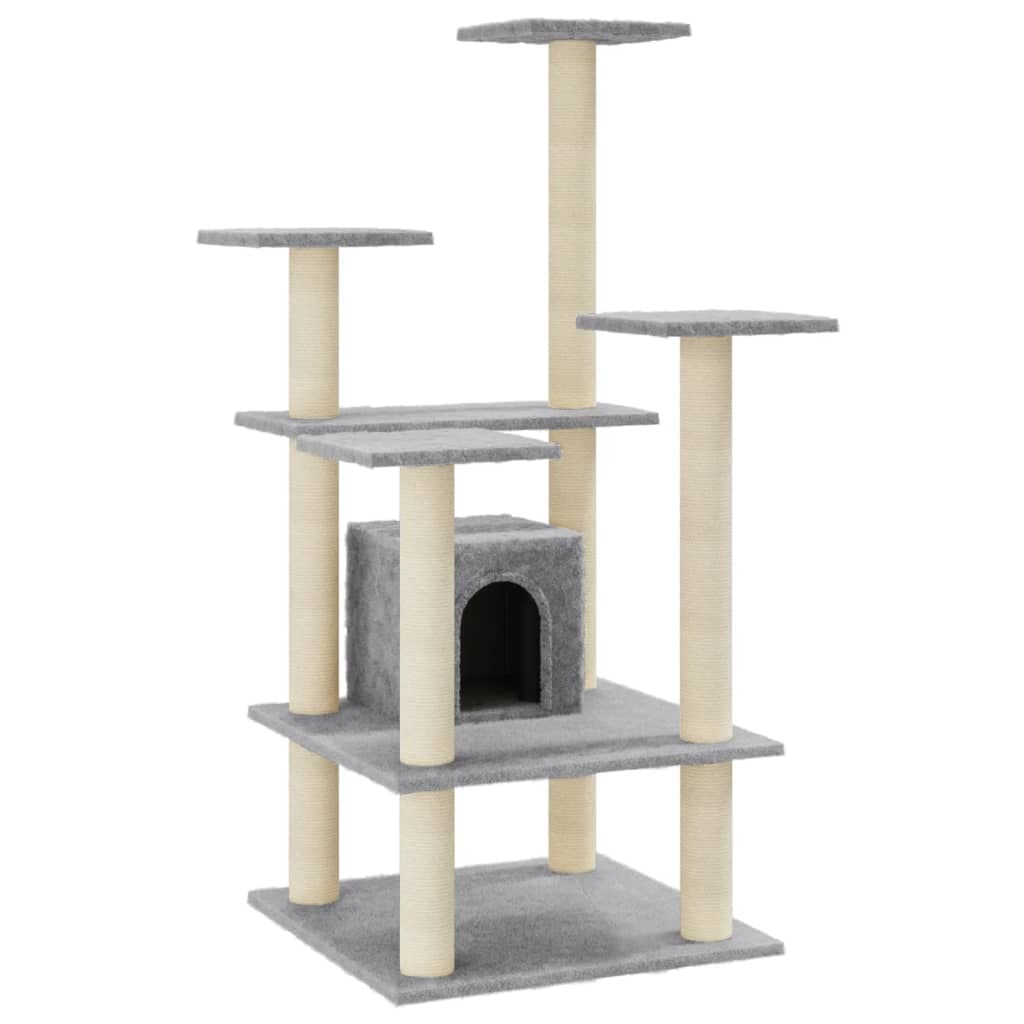 Arbre à Chat Tilleul - Gris clair 110 cm - arbre à chat Félin Perché