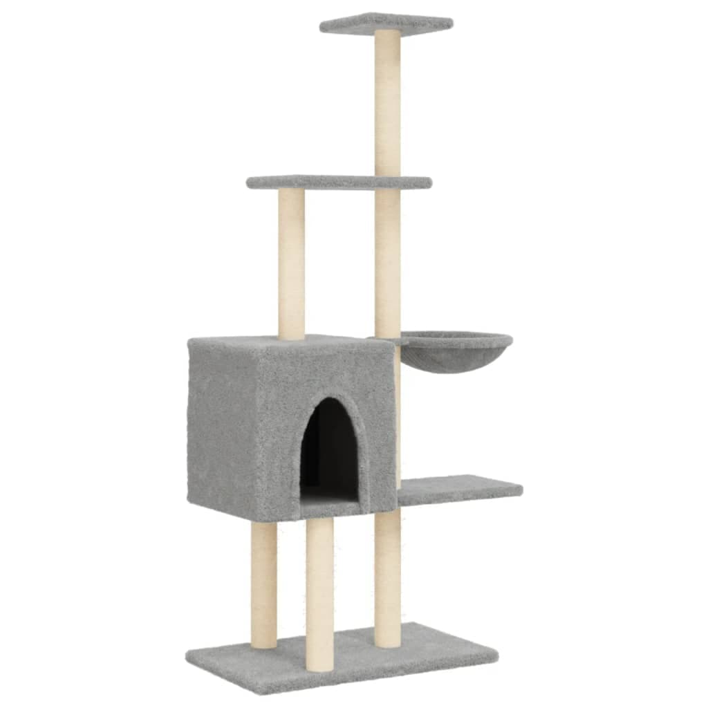 Arbre à Chat Vetiver - Gris clair 145 cm - arbre à chat Félin Perché