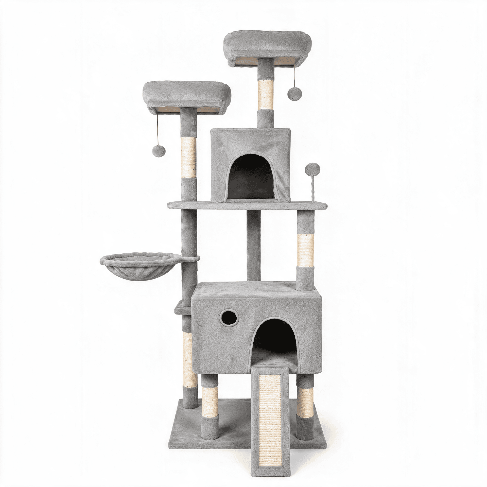 Arbre à chat Wave gris clair - packshot fond blanc