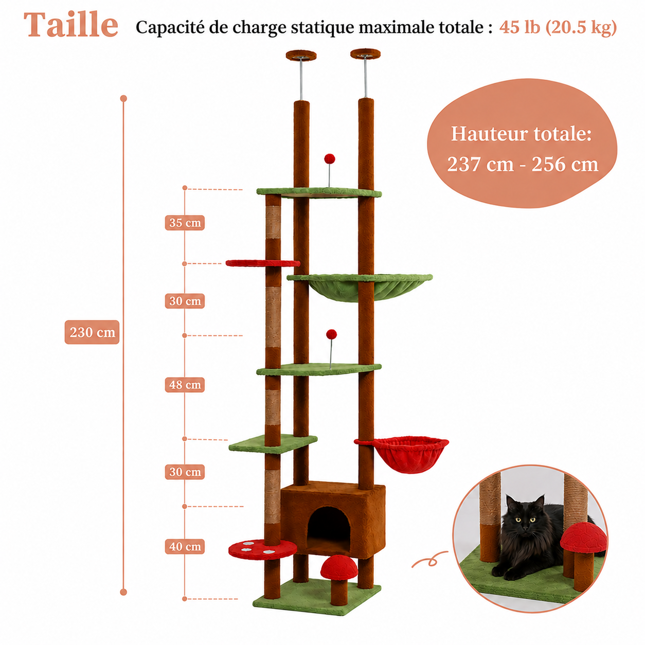 Arbre à chat Baobab champignon - vue 3