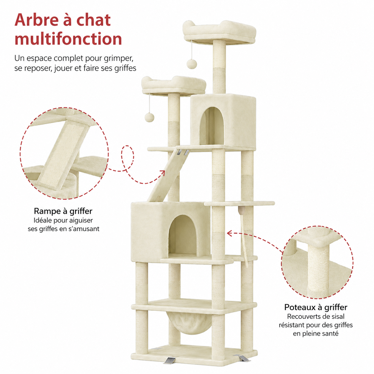 Arbre à chat Cascade beige - vue 2
