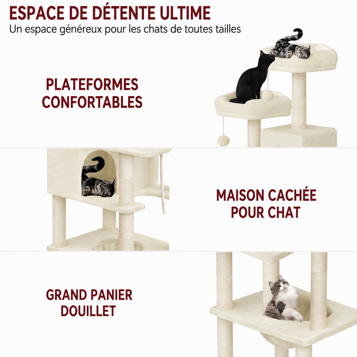 Arbre à chat Cascade beige - vue 6