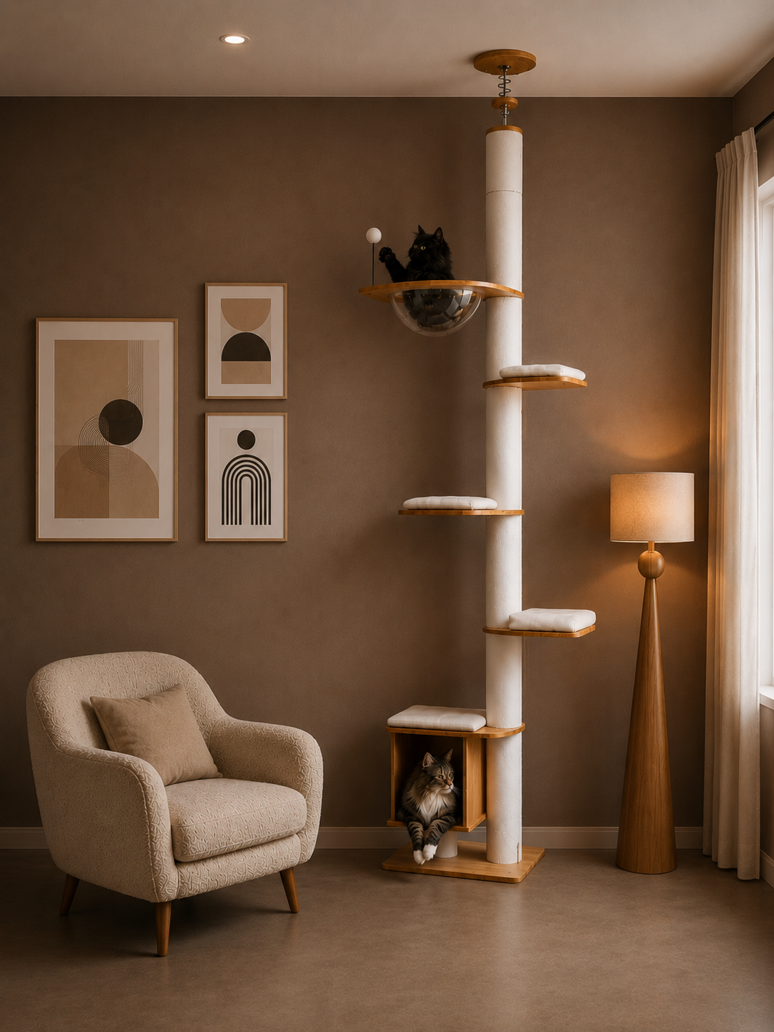 Arbre à chat Coco blanc - vue 8