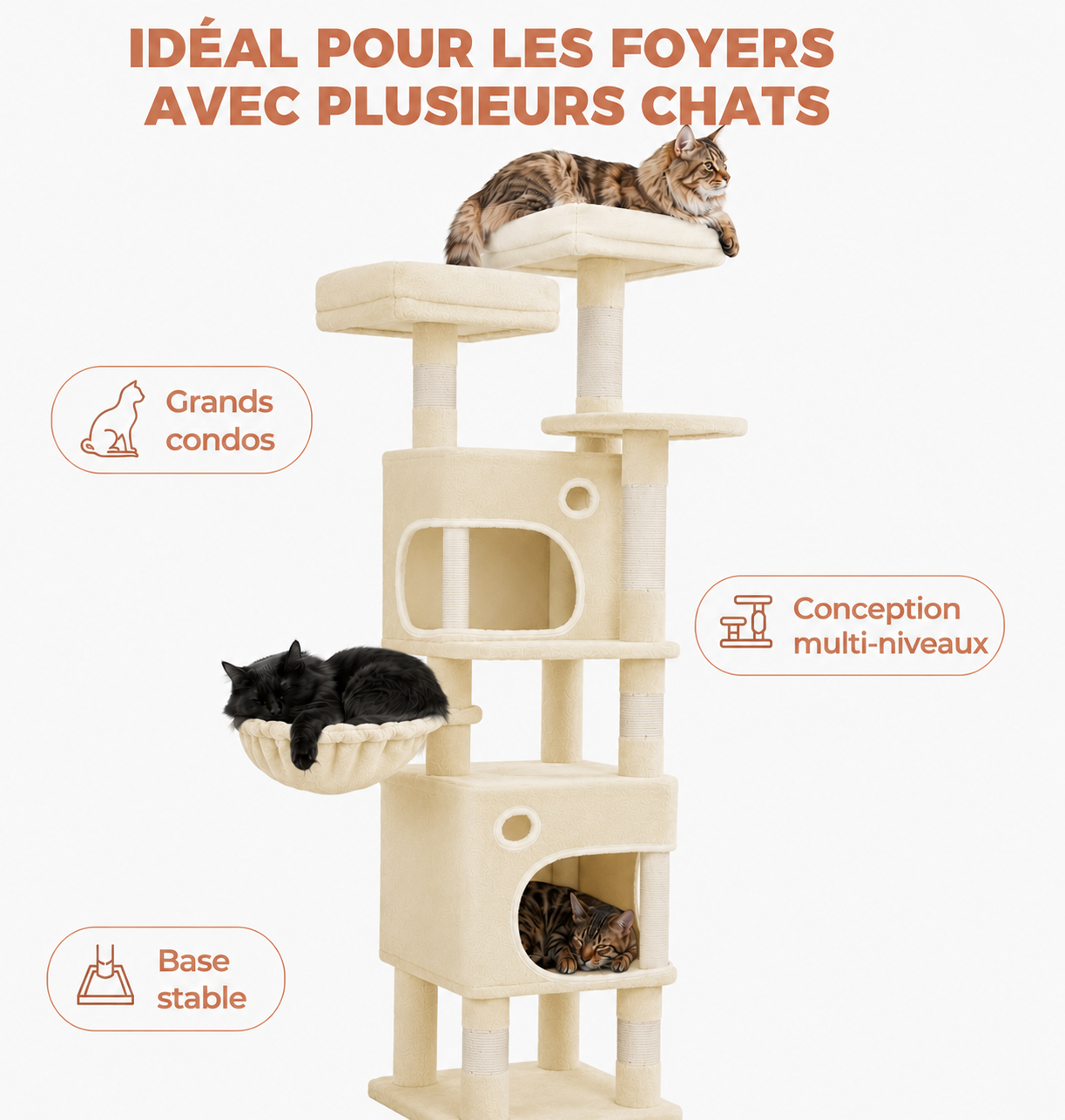 Arbre à chat Cosmos beige - vue 2