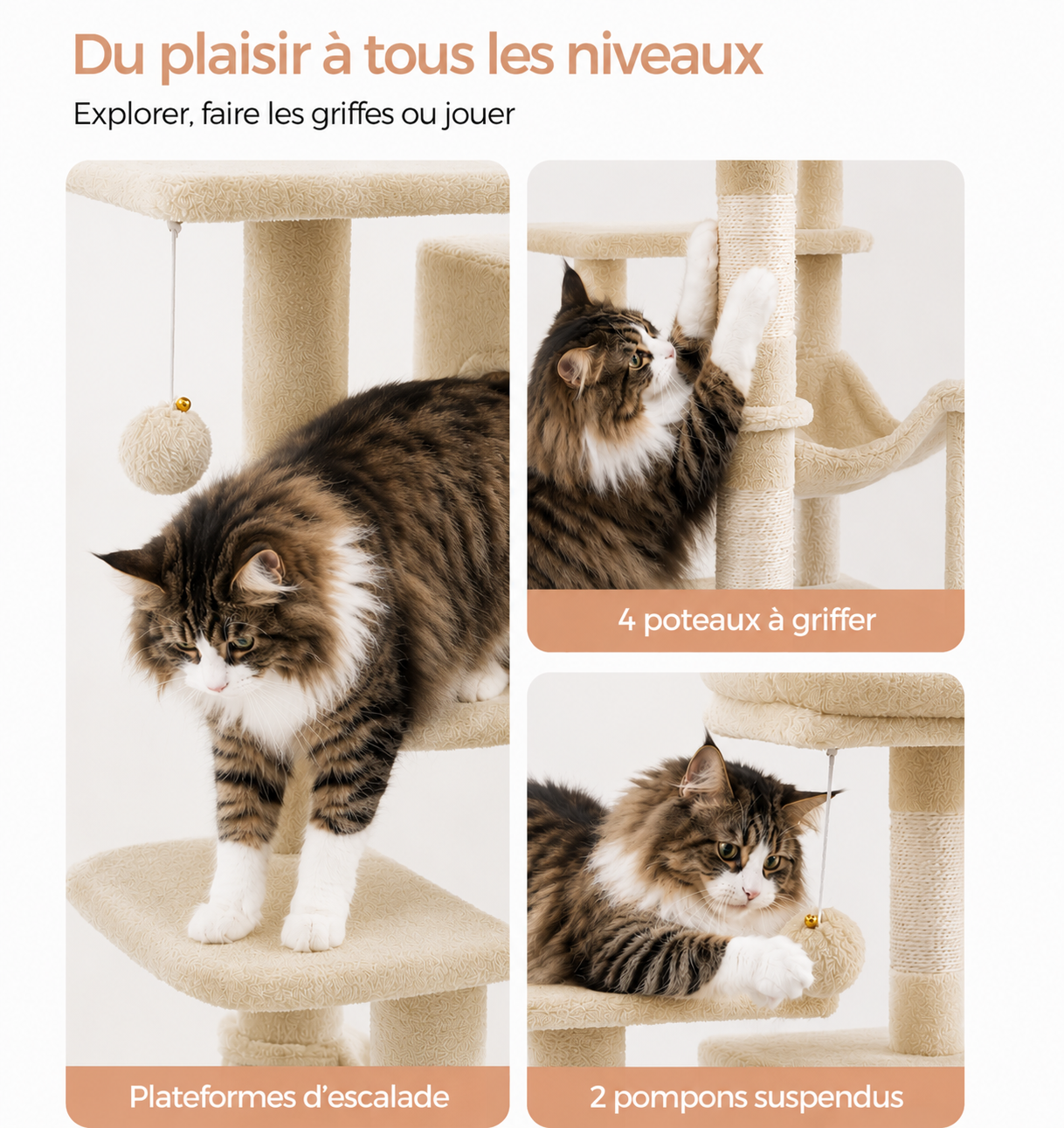 Arbre à chat Everest beige - vue 5