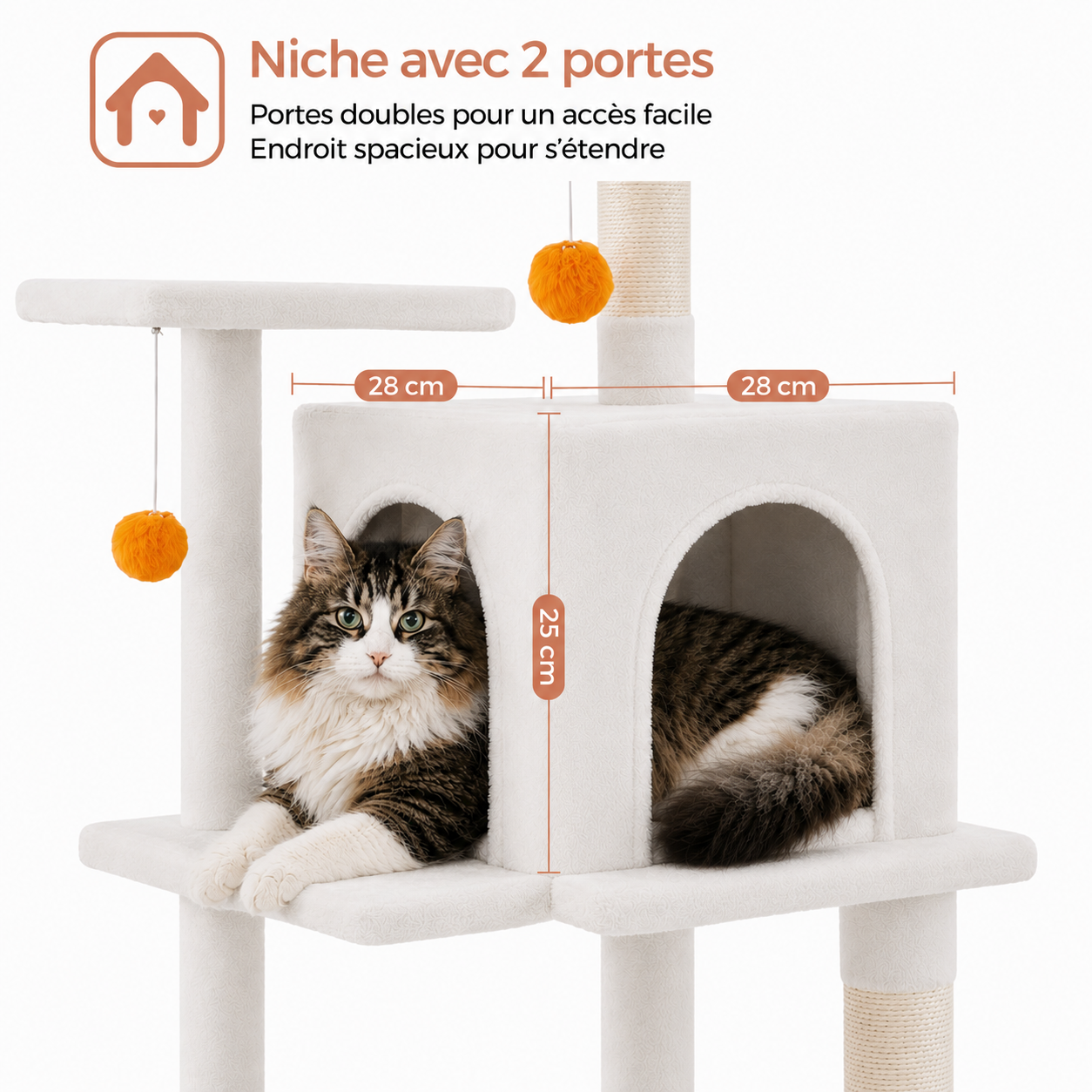 Arbre à chat Everest blanc crème - vue 4