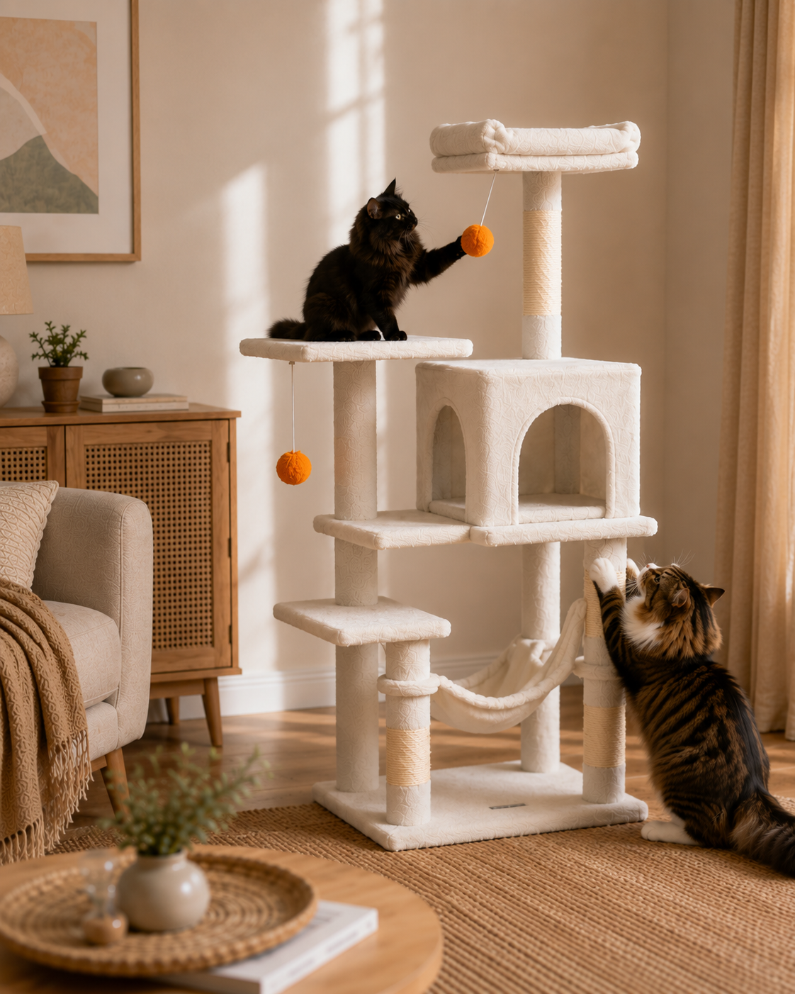 Arbre à chat Everest blanc crème - vue 7
