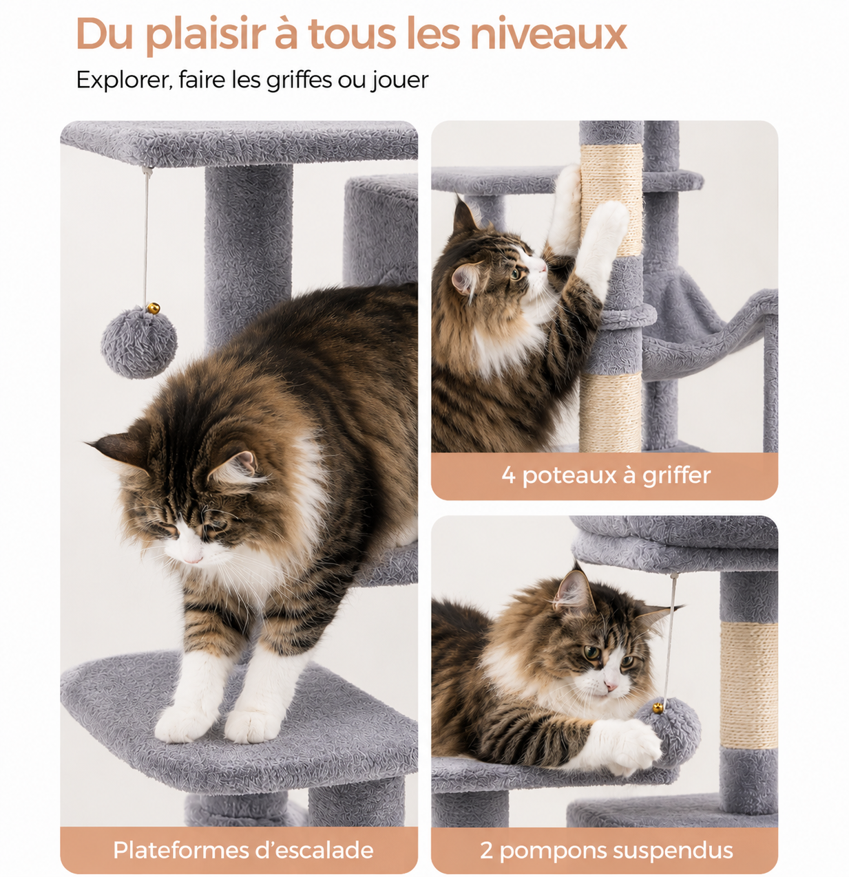 Arbre à chat Everest gris clair - vue 5