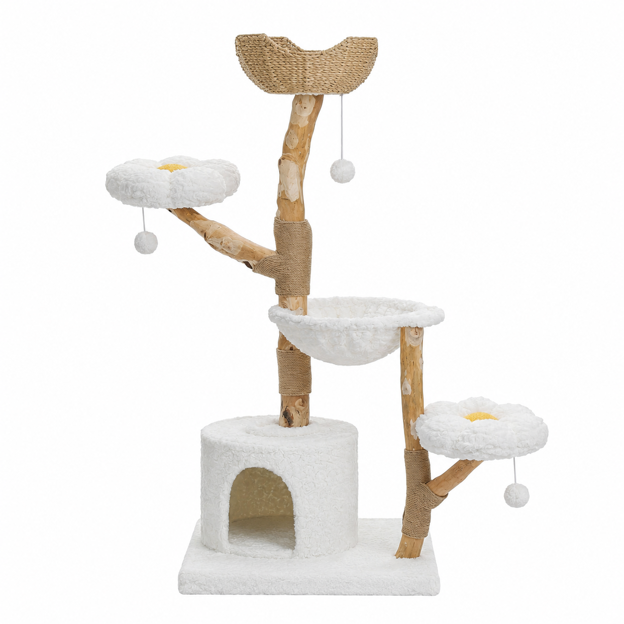 Arbre à chat Fleuri design bois