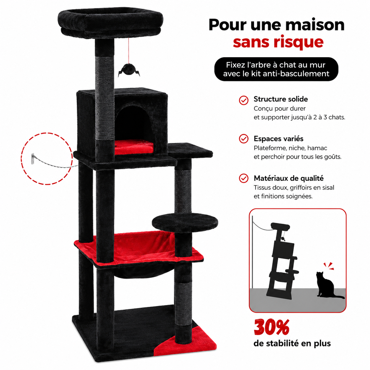 Arbre à chat Halloween kit anti-basculement