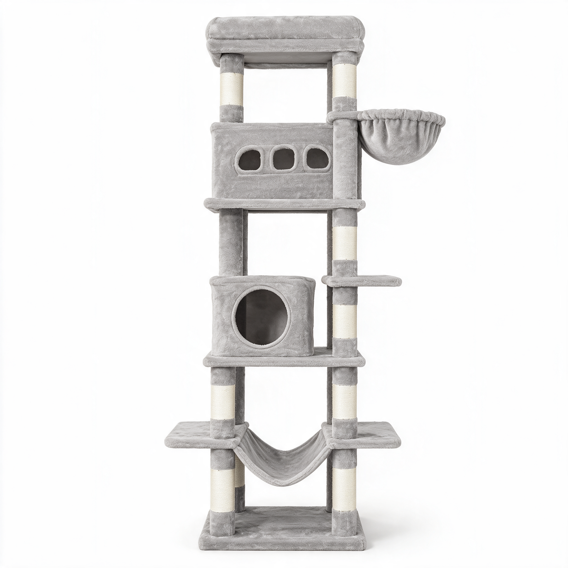 Arbre à chat Onyx gris clair - packshot fond blanc