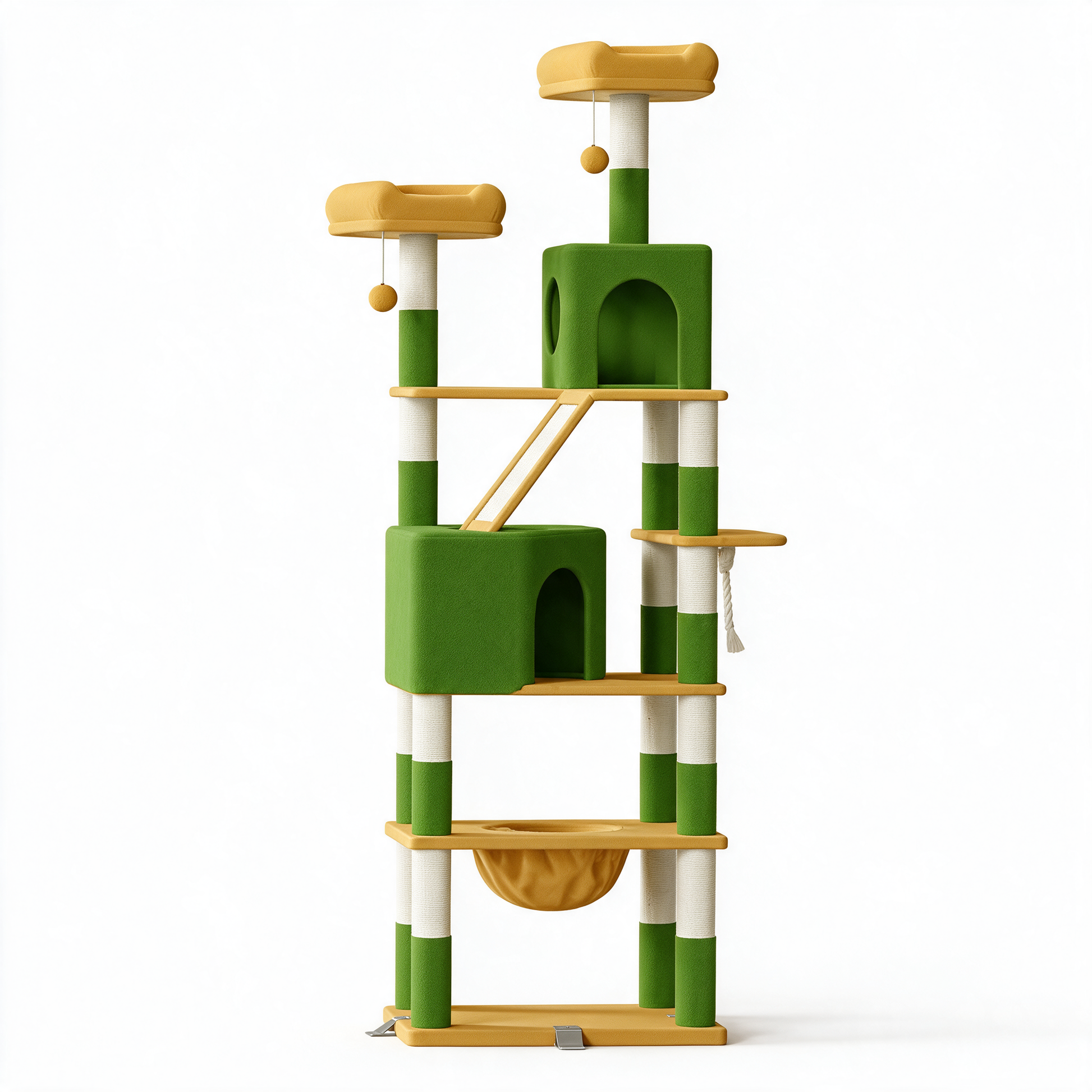 Arbre à chat Cascade vert - packshot fond blanc