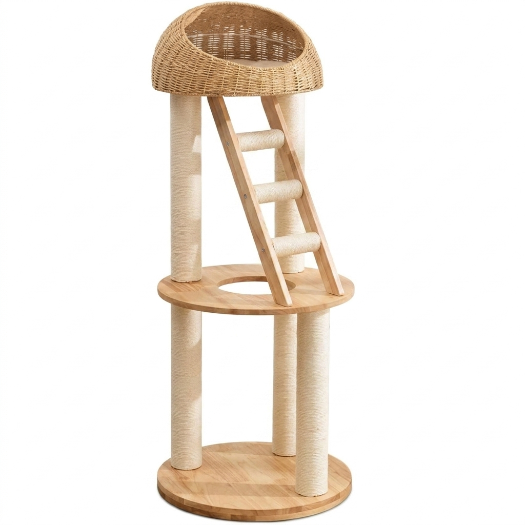 Arbre à Chat Nidia - vue 3/4, rampe inclinée en détail