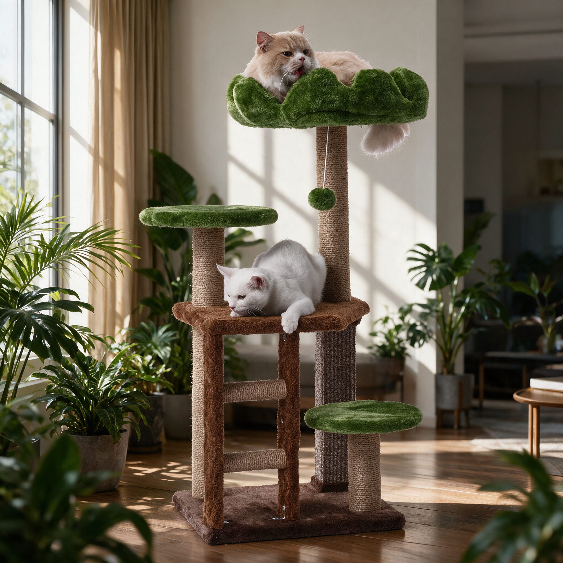Arbre à chat Tropica - mise en scène salon