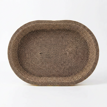 Griffoir pour chat Griffik - vue de face, griffoir plat ovale en carton ondulé