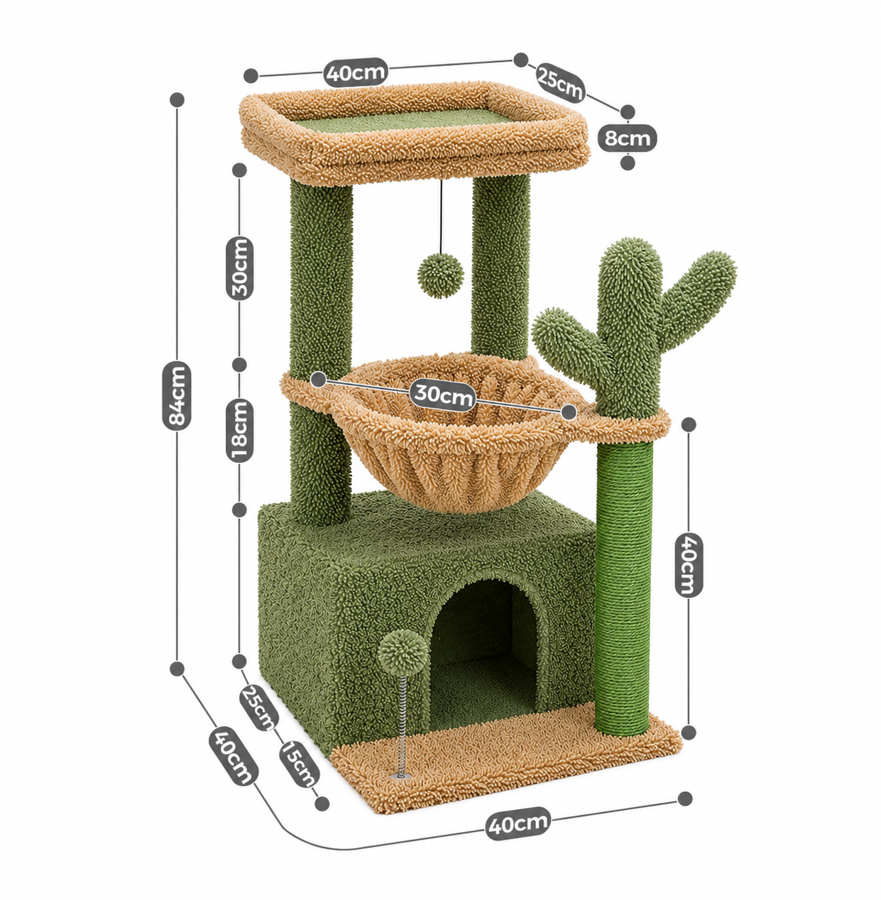 Arbre à chat Mirage vert cactus - vue 2