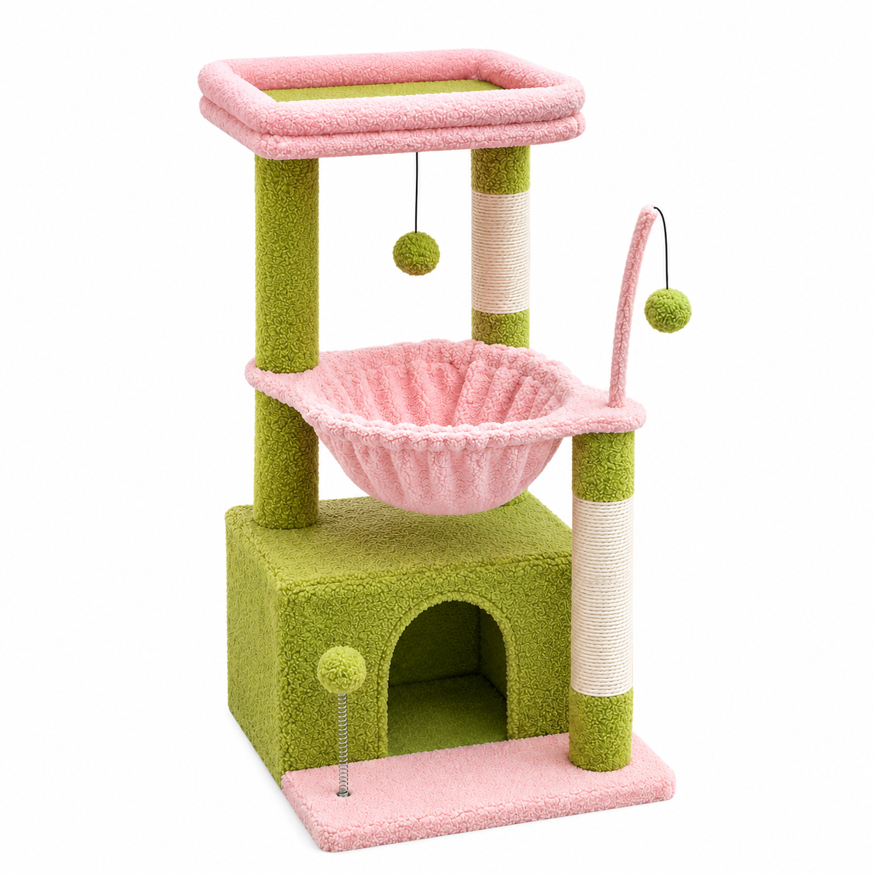 Arbre à chat Mirage vert-rose