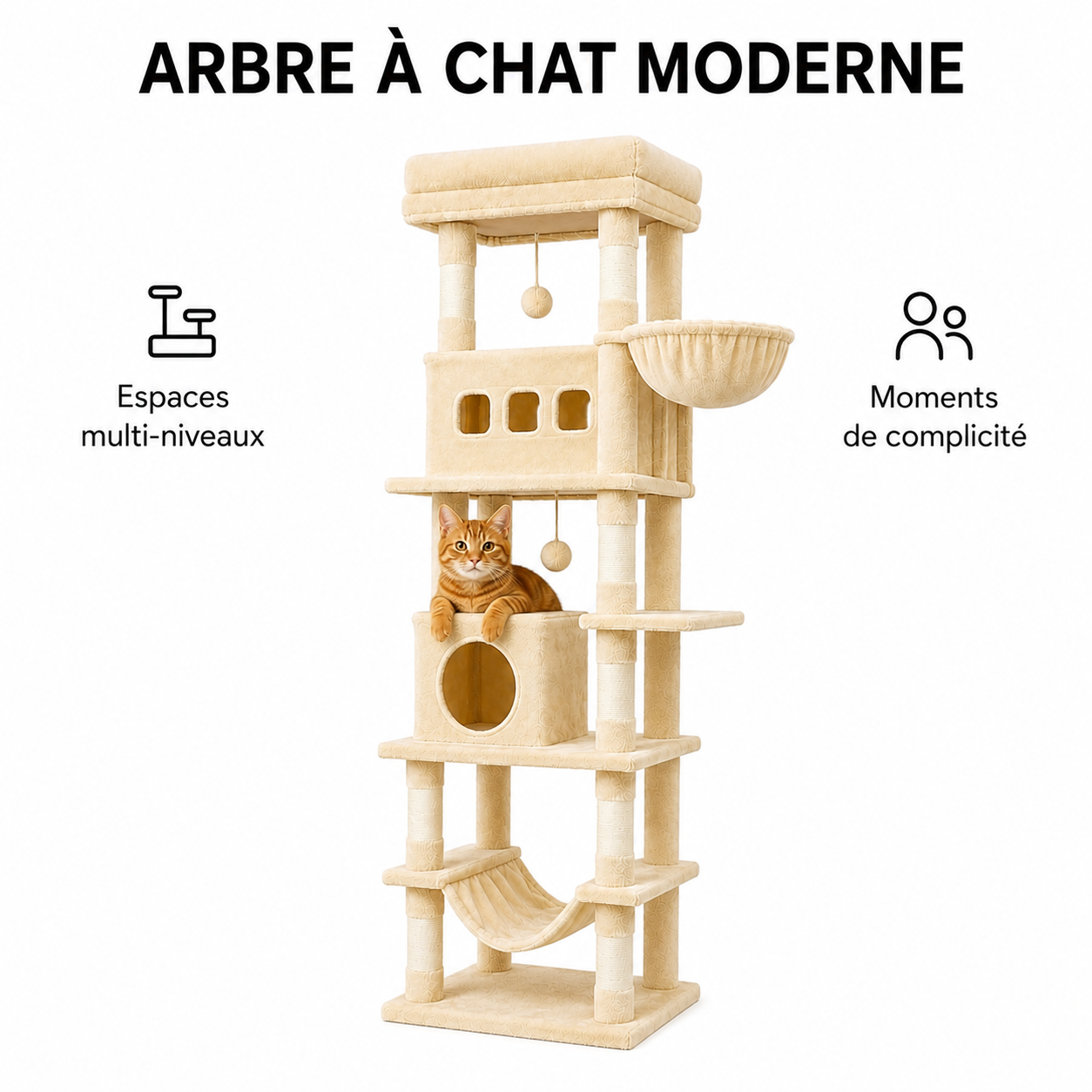 Arbre à chat Onyx beige - vue 2
