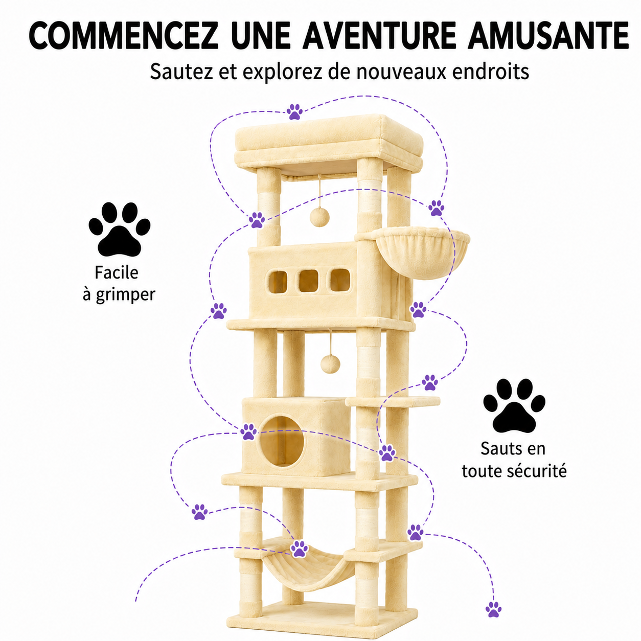 Arbre à chat Onyx beige - vue 3
