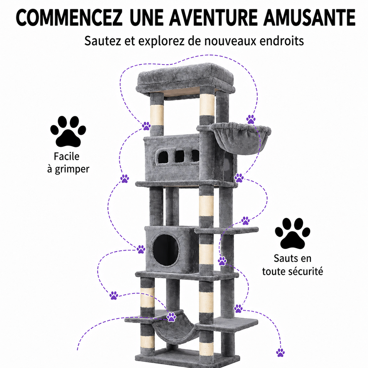 Arbre à chat Onyx gris foncé - vue 3