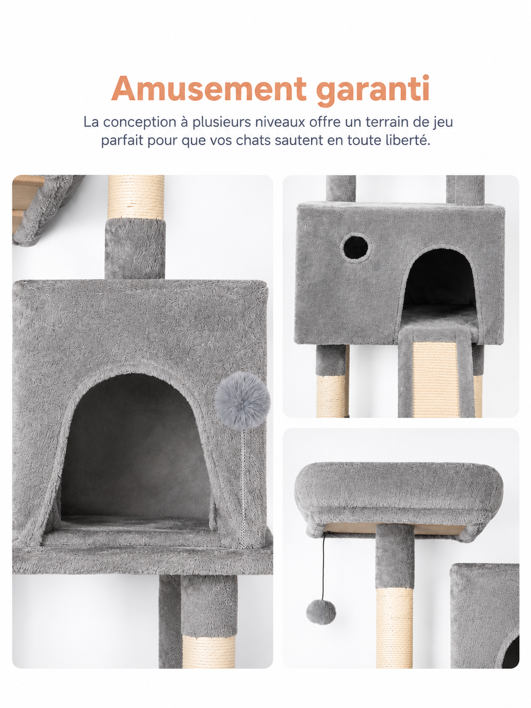 Arbre à chat Wave gris clair - vue 5