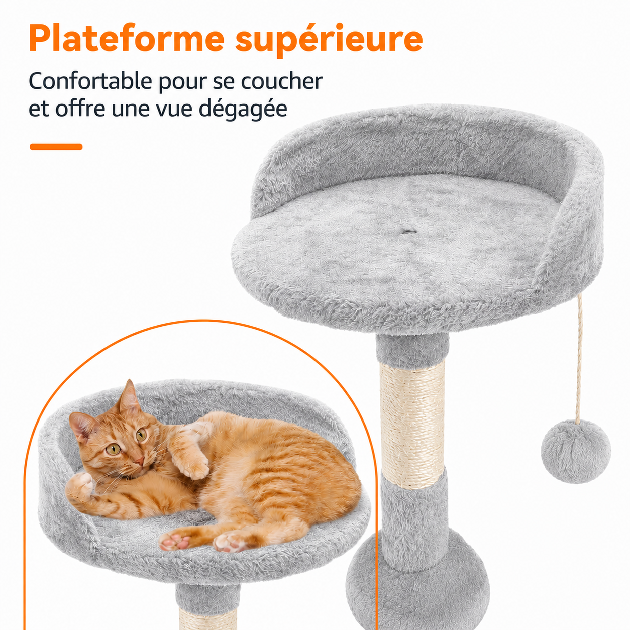 Arbre à chat Zénith gris clair - vue 2