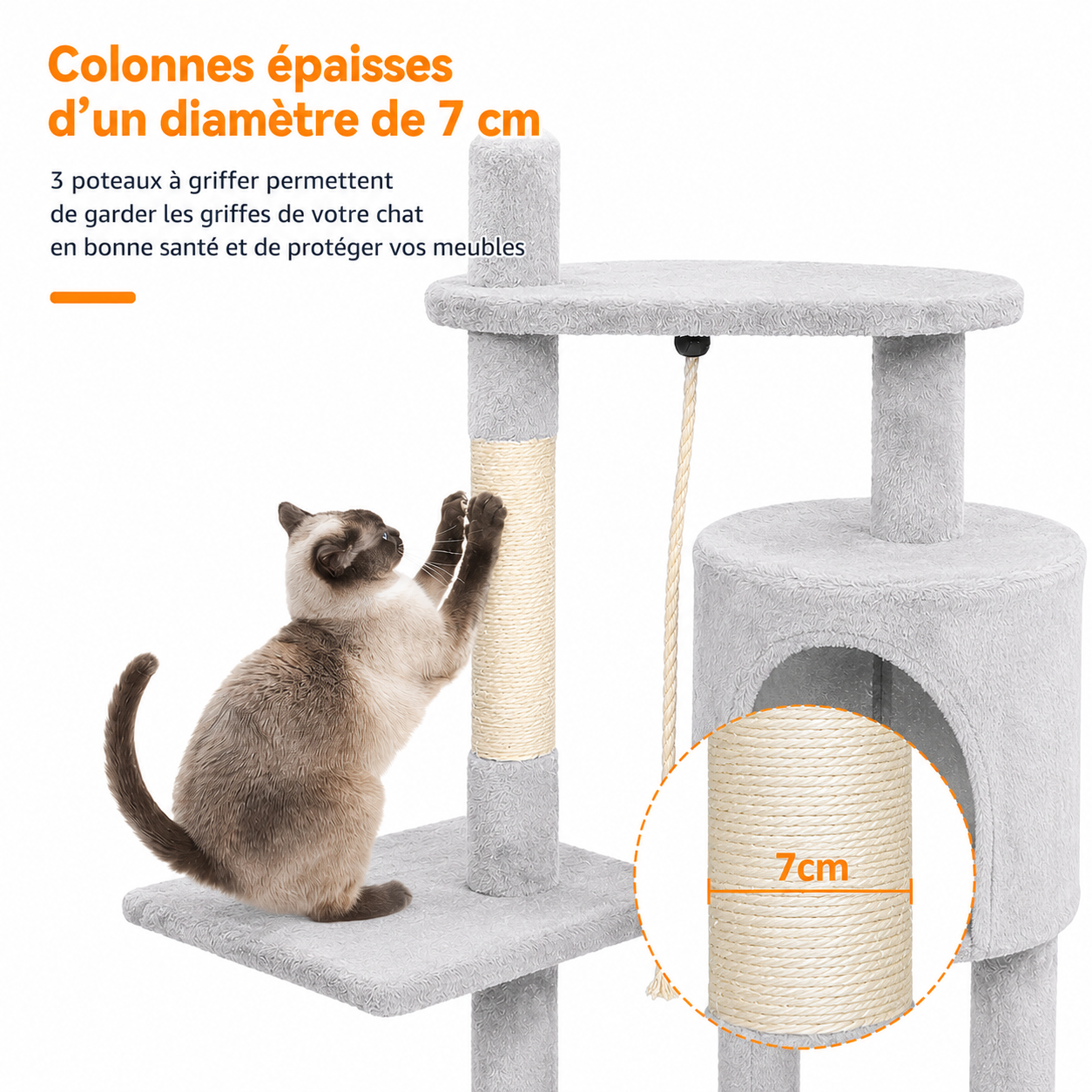 Arbre à chat Zénith gris clair - vue 4